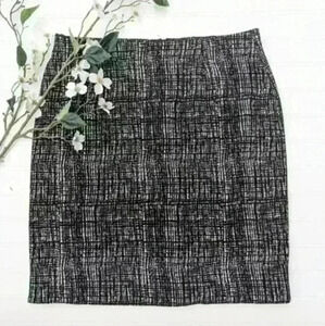 Coldwater Creek Black/White Thick Knit Pencil Skirt